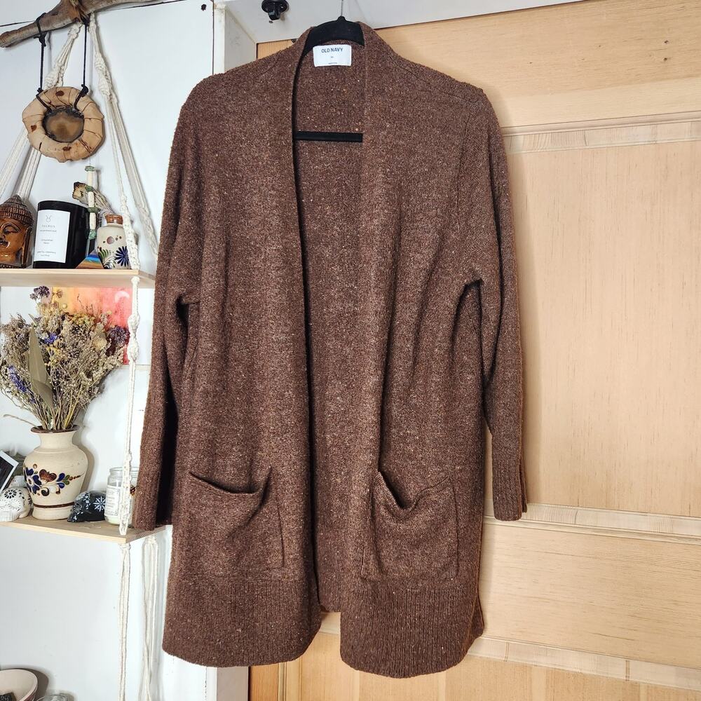 Old Navy sponge Longline Cardigan in Chocolate. XXL